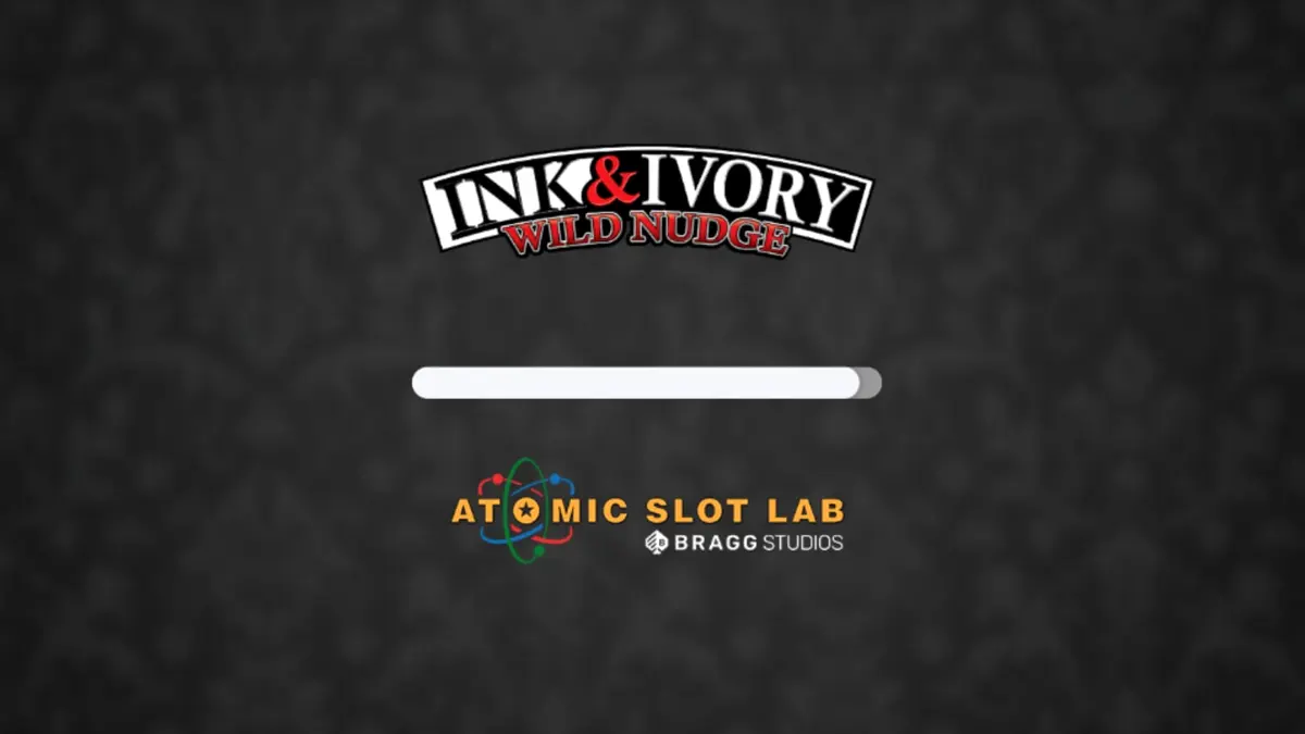 Tampilan visual slot Ink & Ivory dengan desain minimalis hitam putih